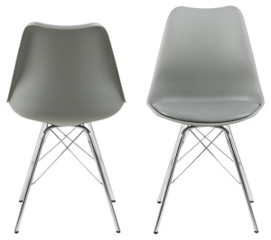 Scaun dining Eris, Gri, 85.5x48.5x54 cm - Img 3