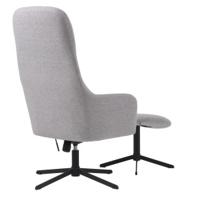 Set 2 piese Fotoliu si taburet MANNING, Gri deschis, 78x117x67 cm - Img 3