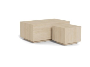 Set 2 piese Masute de cafea Dice, Bej, 42x100x60 cm - Img 3