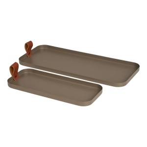Set 2 piese Tava decorativa, Maro, 39.5x16.5x1.5 cm - Img 5