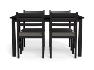 Set 5 piese Masa dining si Scaune Alicante, Negru, 74.5x110x70 cm - Img 5