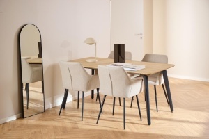 Set 5 piese Masa dining si Scaune Cadiz V3, Natural, 75x160x90 cm