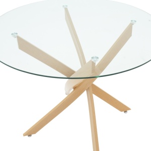 Set masa si scaune dining, 5 buc, Azori Antoro, Pako, Gri 100x100x75 cm - Img 5