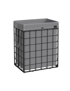 Szennyeskosár 90L, Songmics, LCB190G01, szürke