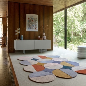 Szőnyeg, Flair Rugs Mia Ellipse, kék/téglaszín, 120x170 cm
