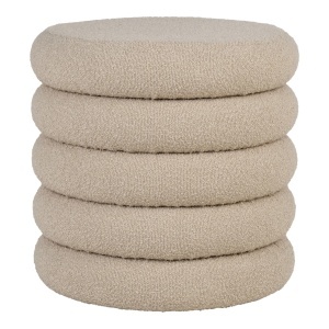 Taburet circular Brooklyn, Bej, 44x44x44 cm - Img 3