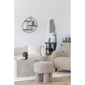 Taburet circular Canberra, Nisip inchis, 43x43x43 cm - Img 2
