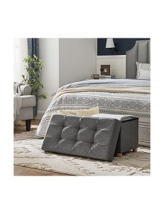 Tárolós pad, 65L, Songmics, LSF16GYZ, szürke, 76 x 38 x 40 cm, 300 Kg - Img 2