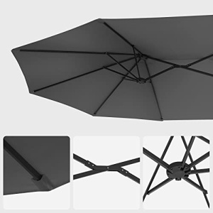 Terasz napernyő Songmics, szürke, 460x270x245 cm - Img 7