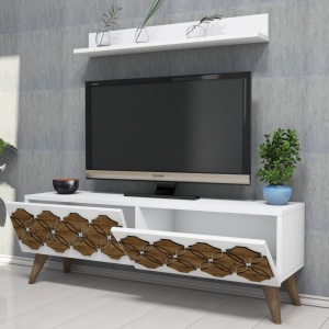TV-szekrény, Nisan, Fehér - Img 2