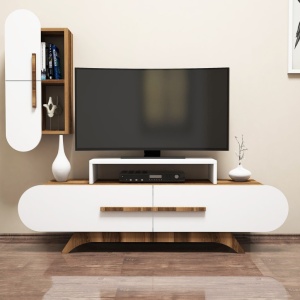 TV-szekrény, Rose S, Dió, Fehér - Img 2