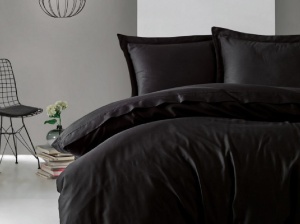 Ágyneműhuzat, Elegant, fekete, Deluxe szatén