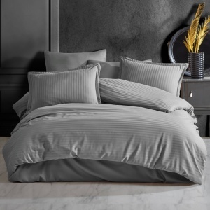 Ágyneműhuzat, Stripe Satin V4 Grey, deluxe szatén