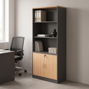Biblioteca Fesialo, Antracit, 80x40x180 cm