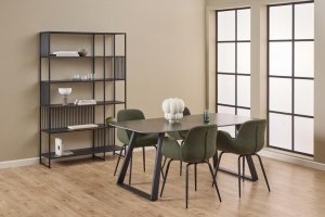Biblioteca Strington, Negru, 185x120x35 cm