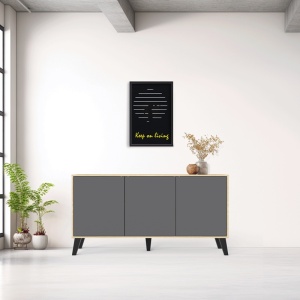 Büfé szekrény, Billie, antracit, 40x149x77 cm