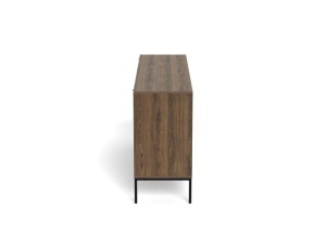 Bufet Palmdale V1, Negru mat, 80x158x40 cm - Img 4