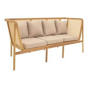 Canapea 3 locuri Jenta, Natural, 67x203x92 cm