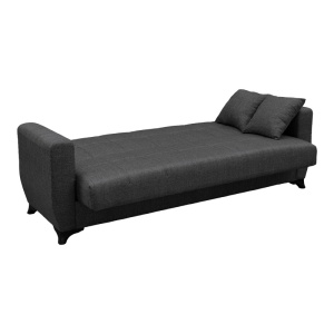 Canapea extensibila cu spatiu de depozitare Modesto, Gri, 215x75x85 cm - Img 3