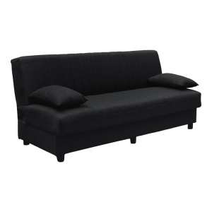 Canapea extensibila cu spatiu de depozitare Romina, Gri inchis, 180x75x85 cm - Img 2