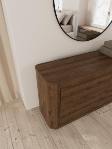 Comoda Atmore, Gri, 75x160x40 cm
