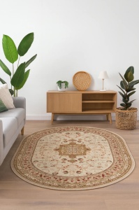 Covor Oval, Lotos, Crem, 60x110 cm, Delta Lotos 523 - Img 2