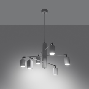 Csillár, Lemmi, fehér, 77x77x125 cm - Img 3