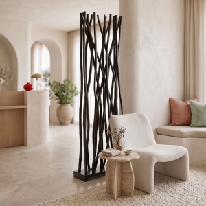 Decoratiune podea Jati, Negru, 20x60x190 cm