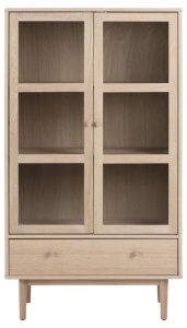 Dulap cu vitrina Aston, Alb, 144.8x80x40 cm - Img 4