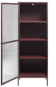Dulap cu vitrina BRONCO, Rosu, 40x160x58 cm - Img 2