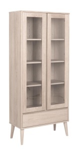 Dulap cu vitrina Nagano, Alb, 178x80x37 cm - Img 5