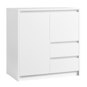 Dulap de depozitare cu 3 usi Kailyn, Alb, 70x40x74.5 cm - Img 1