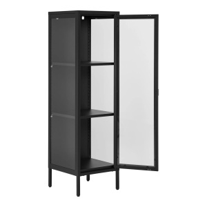 Dulap vitrina Brisbane, Negru, 35x40x140 cm - Img 2