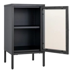 Dulap vitrina Cabinet, Negru, 35x38x70 cm - Img 2