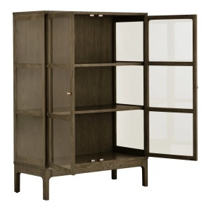 Dulap vitrina Zamora, Maro inchis, 90x40x126 cm - Img 2