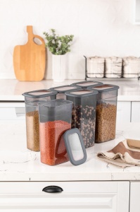 Élelmiszertároló doboz szett, 6 darabos, BNM-1015, antracit