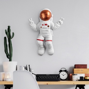 Fali dekoráció, Yak-001 Astronaut, téglavörös, 35x47x10 cm - Img 3