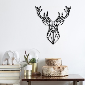Fém fali kép Deer4, fekete, 60x65 cm - Img 1