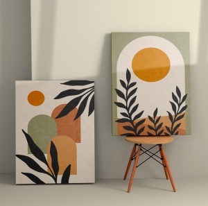 Festmény, 2 darabos, 2KNV4273, sokszínű, 110x70 cm