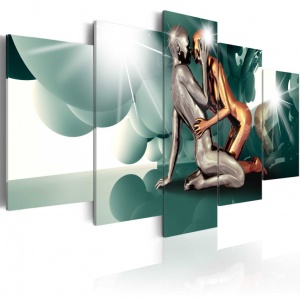 Festmény Azure Love, 200x100 cm