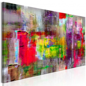 Festmény, Flowers and gold, 100x45 cm