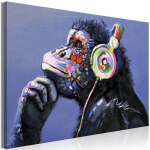 Festmény Musical Monkey (1 részes) Széles, 90x60 cm