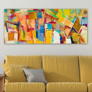 Festmény Siena Sunset, sokszínű, 50x120 cm