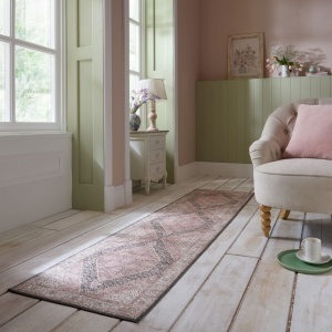 Futószőnyeg, Flair Rugs Briony Traditional, rózsaszín, 60x230 cm