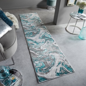 Futószőnyeg, Flair Rugs Marbled, smaragdzöld, 80x300 cm