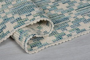 Futószőnyeg, Leela Runner, Flair Rugs, elefántcsont/pávakék, 60X200 cm - Img 3
