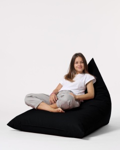 Kerti babzsákfotel, Pyramid, fekete, 145x90x35 cm