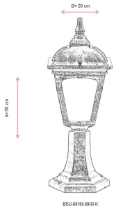 Kültéri fali lámpa, 68185, barna, 50x20 cm - Img 3