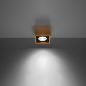 Mennyezeti lámpa fából, Quatro, natúr, 14x14x10 cm - Img 3