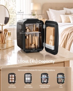 Mini frigider portabil Island, Negru, 28x20.5x29.5 cm - Img 6